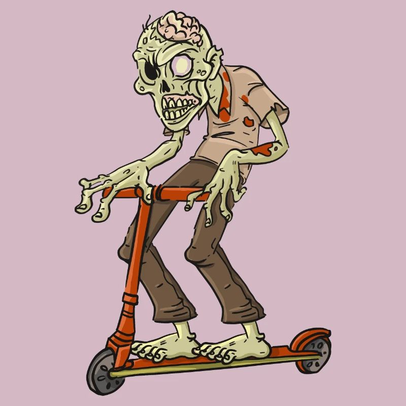 Zombie auf Roller - Geschenkidee