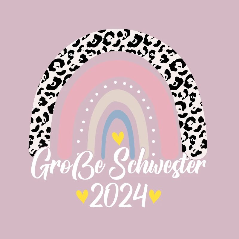 Große Schwester 2024 Boho Regenbogen Design