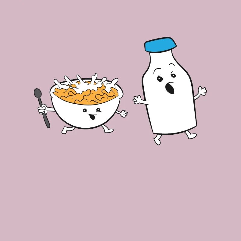 Cereal Chasing Milk Cornflakes Breakfast Cereal
