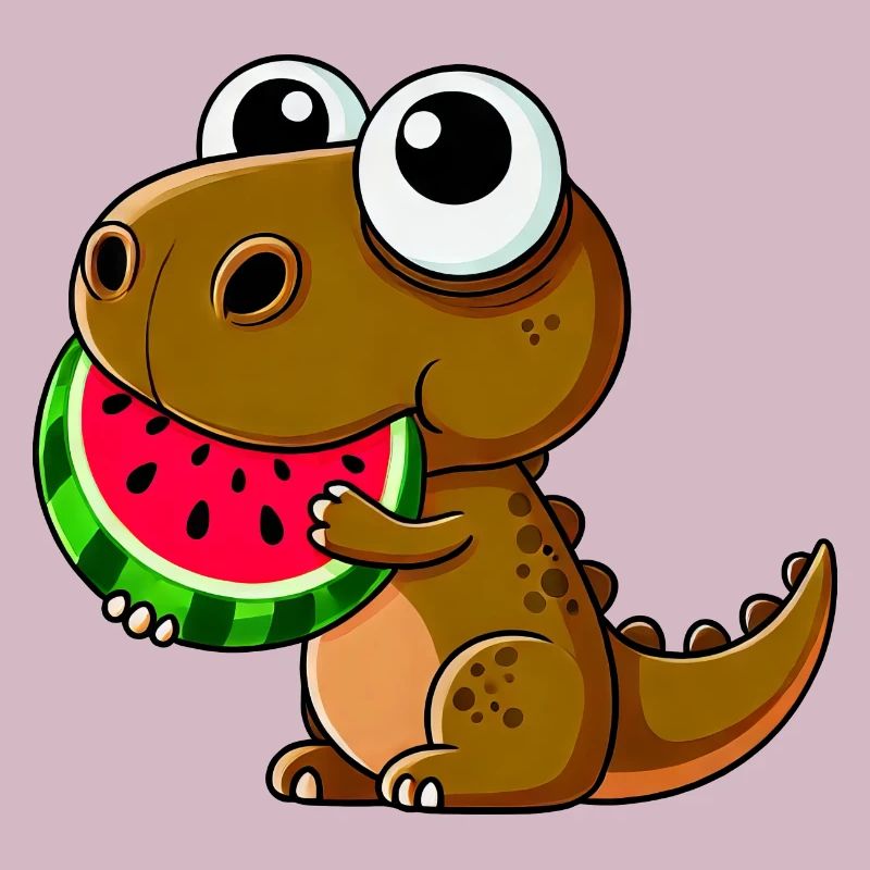 T-Rex avec Dessin animé d’été pastèque