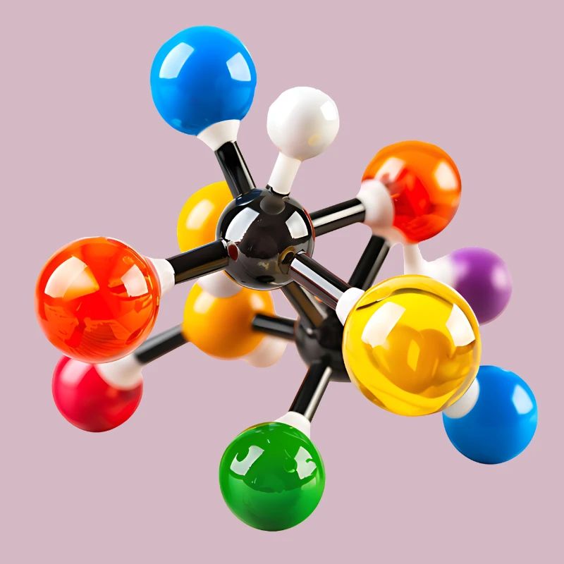Modèle de structure moléculaire coloré