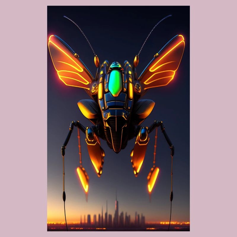 Artificial Intelligence AI Steampunk Cyborg Robot