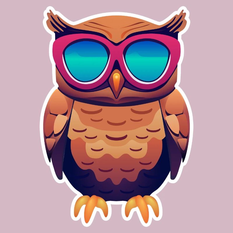 coole Eule mit Sonnenbrille