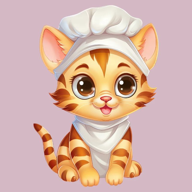 Mignon chat du Bengale Chef Comic Design