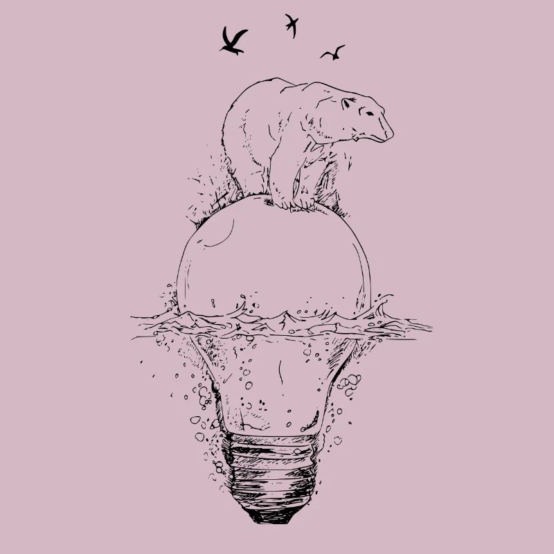 Polar bear on lightbulb