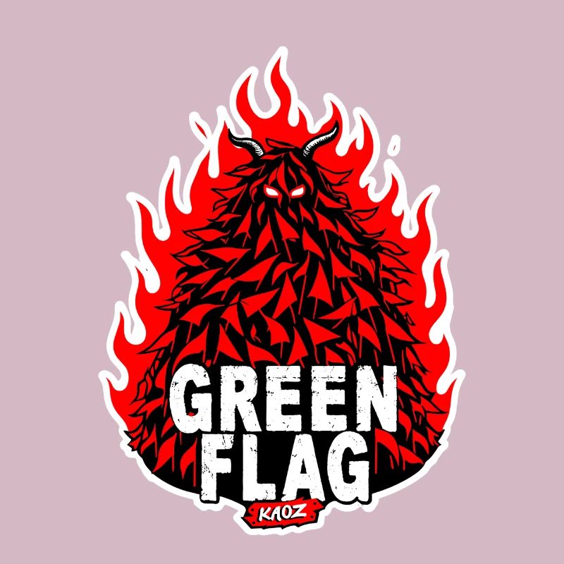 Flaming Green Flag Crest
