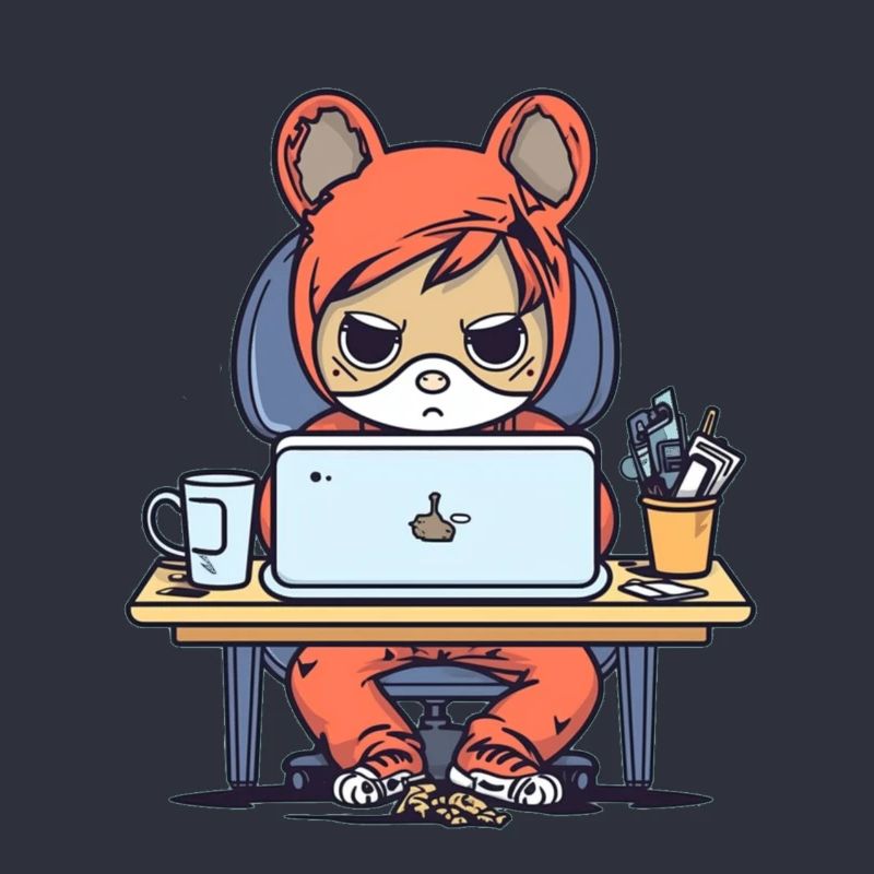 Grumpy Coder in Hoodie