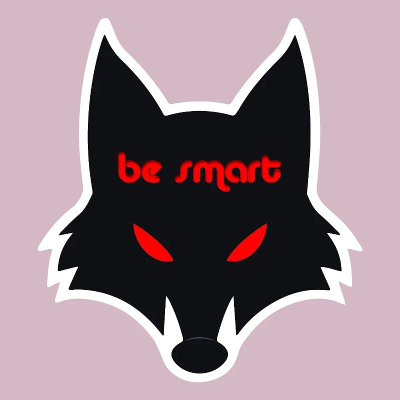Dark wolf graphic with a message