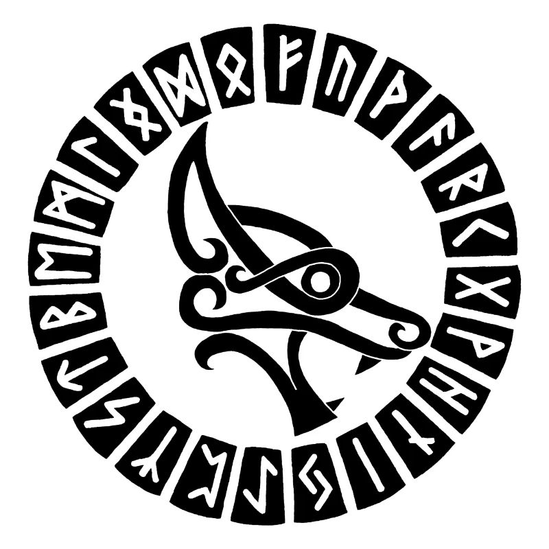 Schwarze Wolfs- und Wikingerrunen