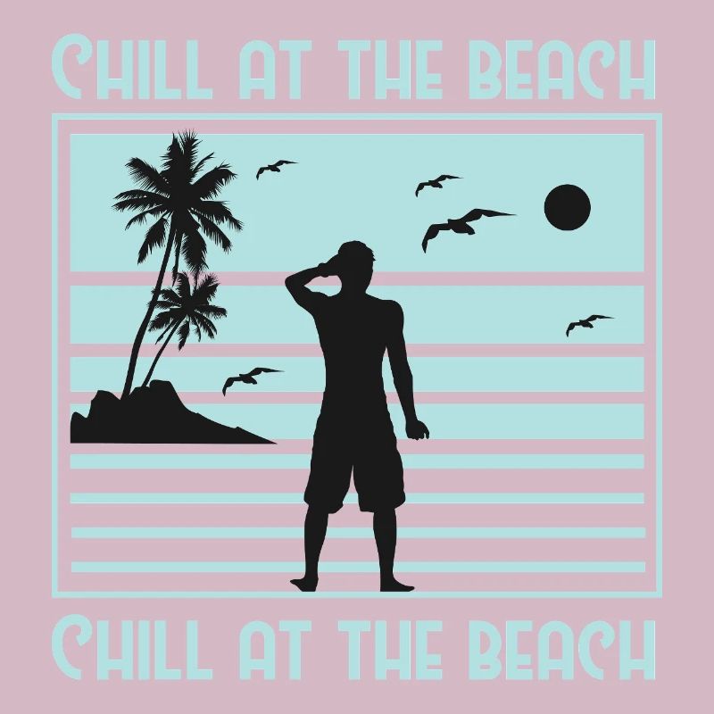 Conception de silhouette de plage décontractée