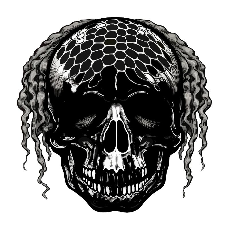 Skull with Mesh Pattern Dreadlocks