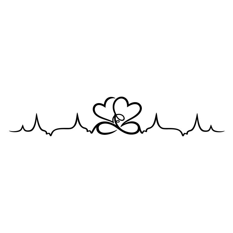 Heartbeat, two hearts with infinity symbol