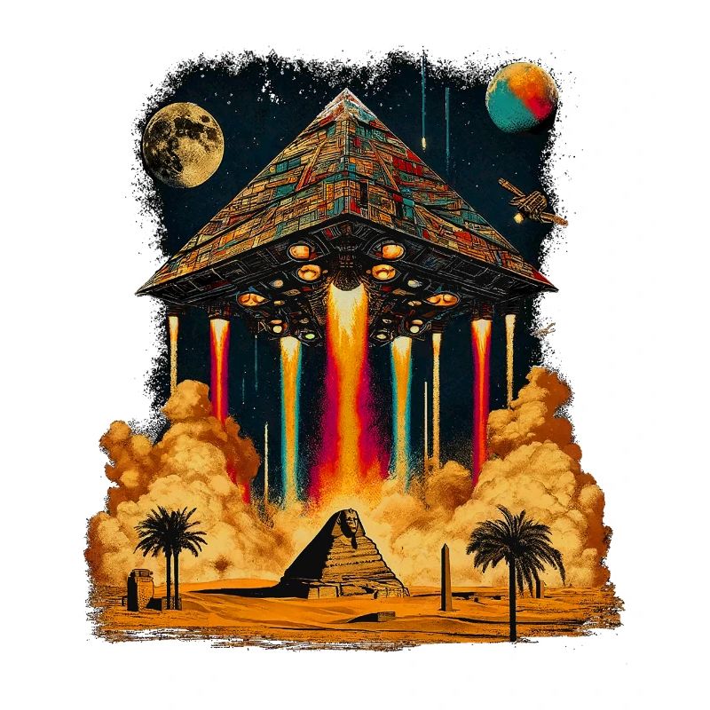 Futuristic Space Pyramid Artwork