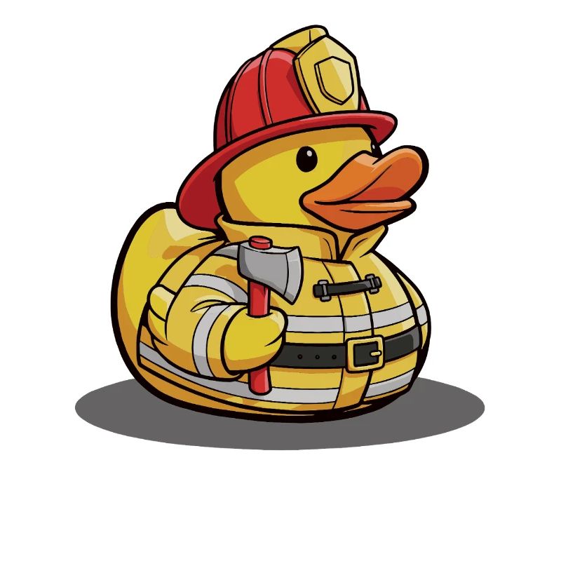 Canard sauveteur en uniforme de pompier