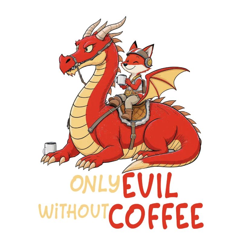 Fuchs auf Drachen – Only Evil Without Coffee