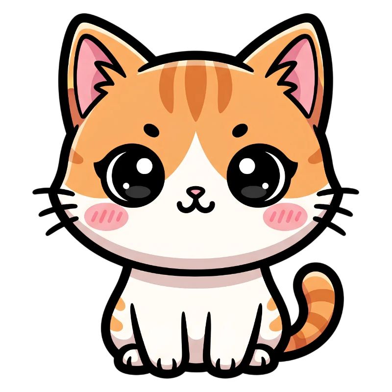 Chibi Tabby Kätzchen-Tee Art