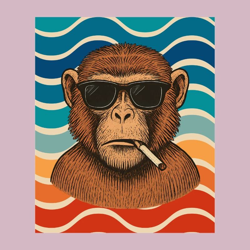 Wave Chimp with Sunglasses