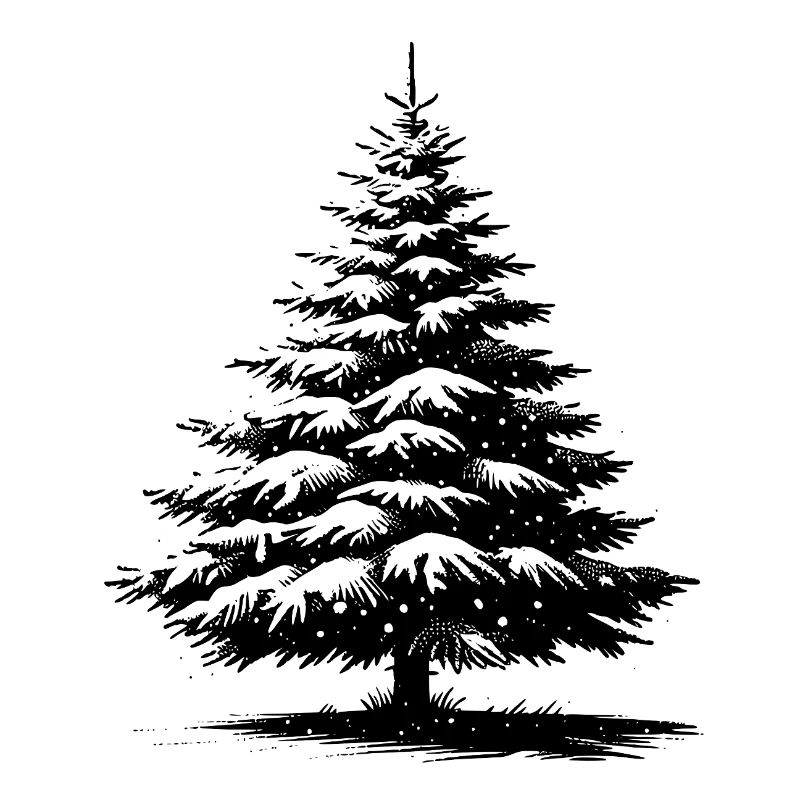Schneebedeckte Weihnachtskiefer