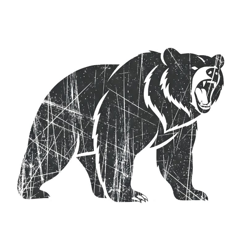 Abstract bear with line patterns