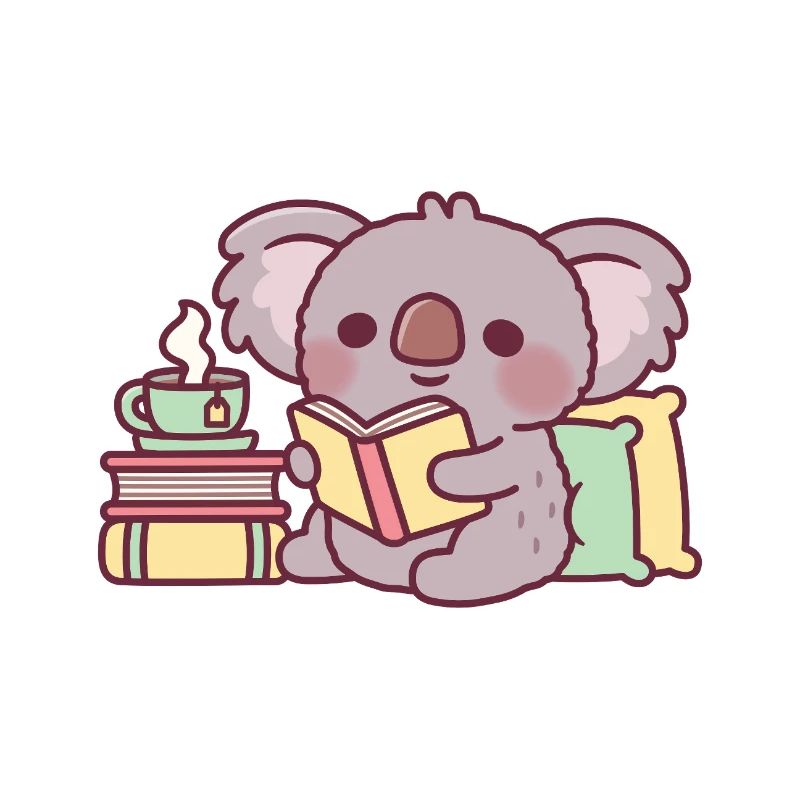 Süßer Koala, der ein Buch liest