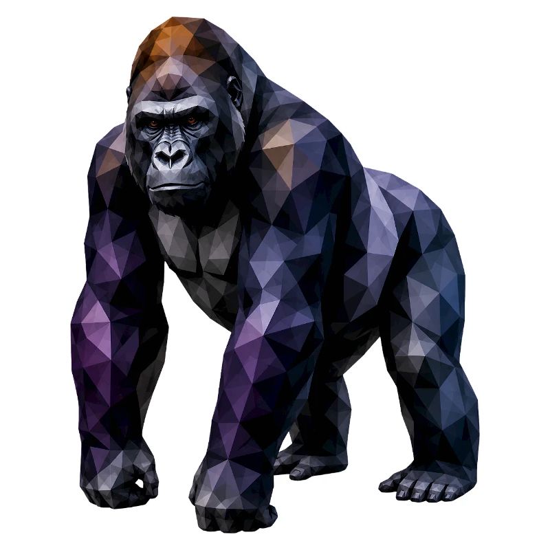 Gorilla Polygon – Colored Geometry