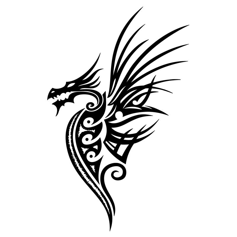 Great fantasy dragon with wings.