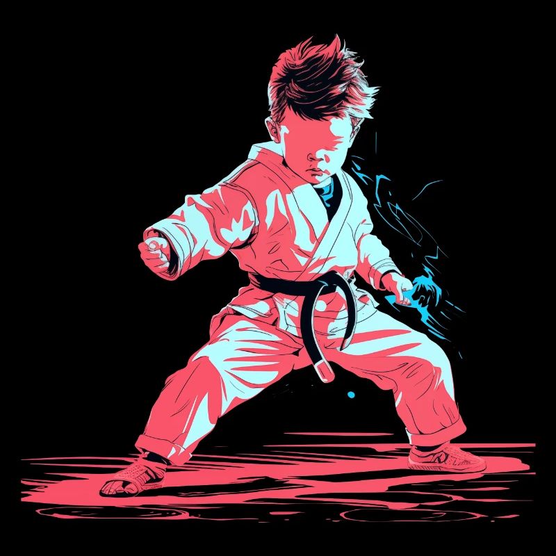 Karate Junge Synthwave