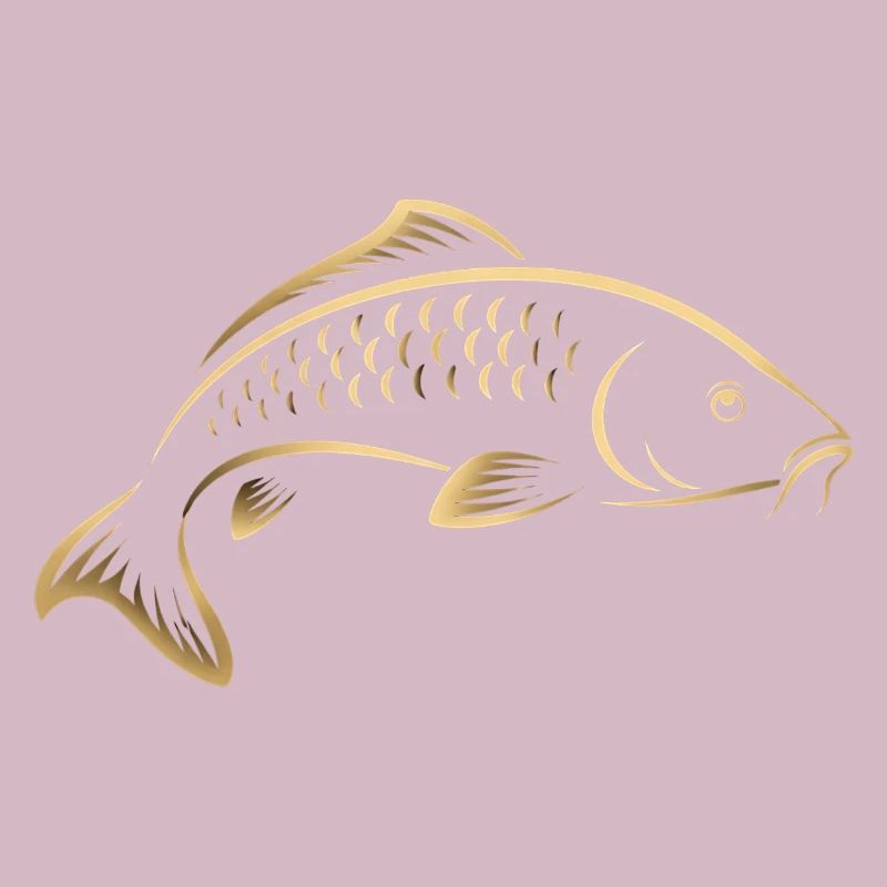 Graphisme minimaliste de pêche Carp Fish