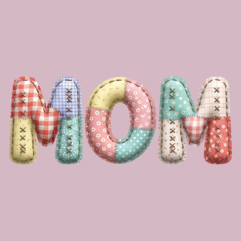 Look tissu patchwork de lettrage de maman