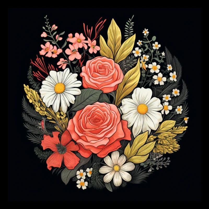 Botanical Circle Stylish Design for a TShirt