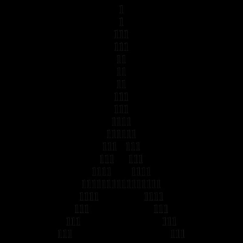 Silhouette des Eiffelturms aus Einsen