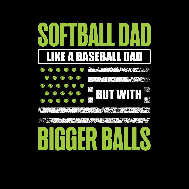 Funny Softball Dad Like A Baseball Dad US Flag