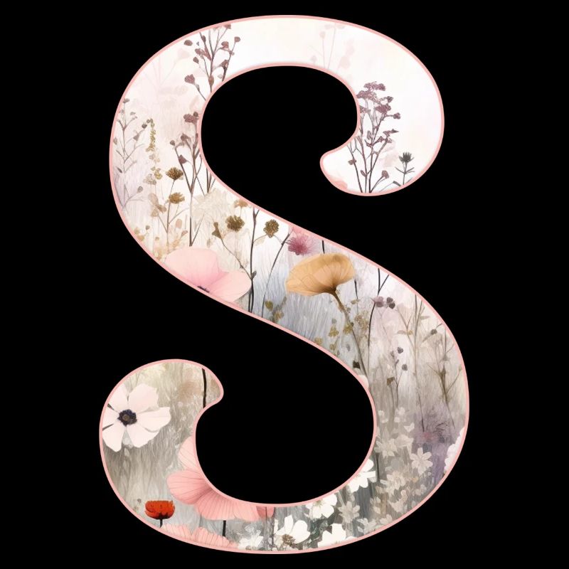 Personalizable Monogram S Floral Pattern