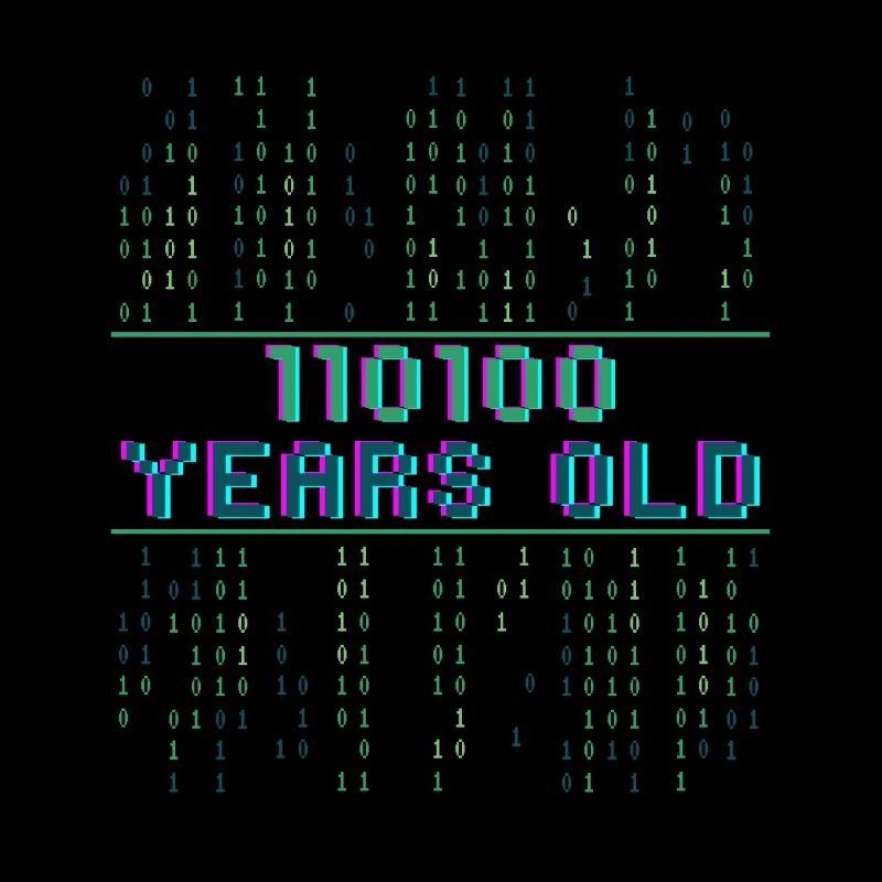 52. Geburtstag 52 Jahre alt Binärcode Informatik