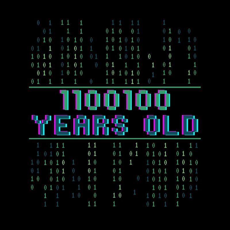 100. Geburtstag 100 Jahre alt Binärcode Coder
