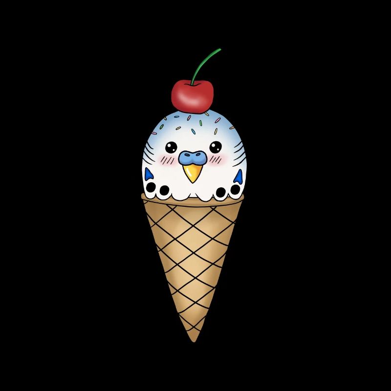 Budgie | Perruche dans un gaufre de glace