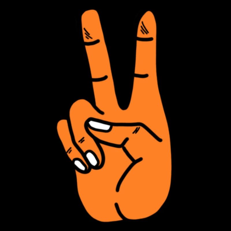 Peace orange hand