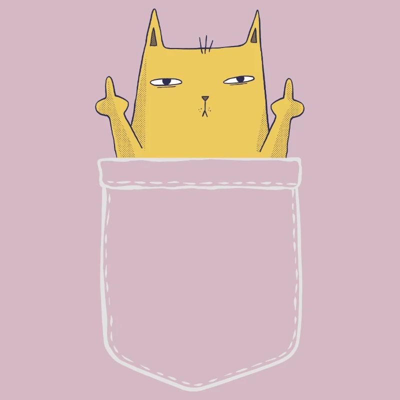 Katze Brusttasche Mittelfinger Kätzchen Geschenk