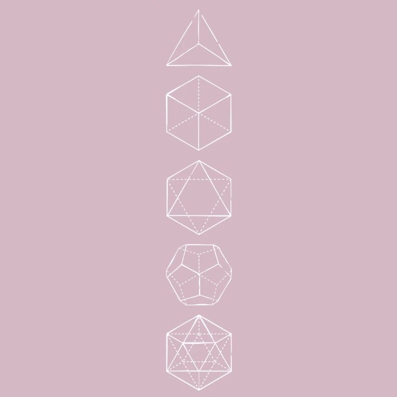 Platonic Solids, 5 Elements, Sacred Geometry,