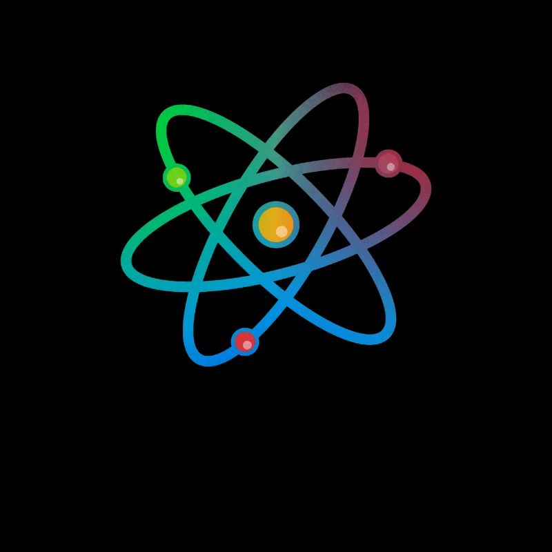 Colorful Atom Neutron Electron