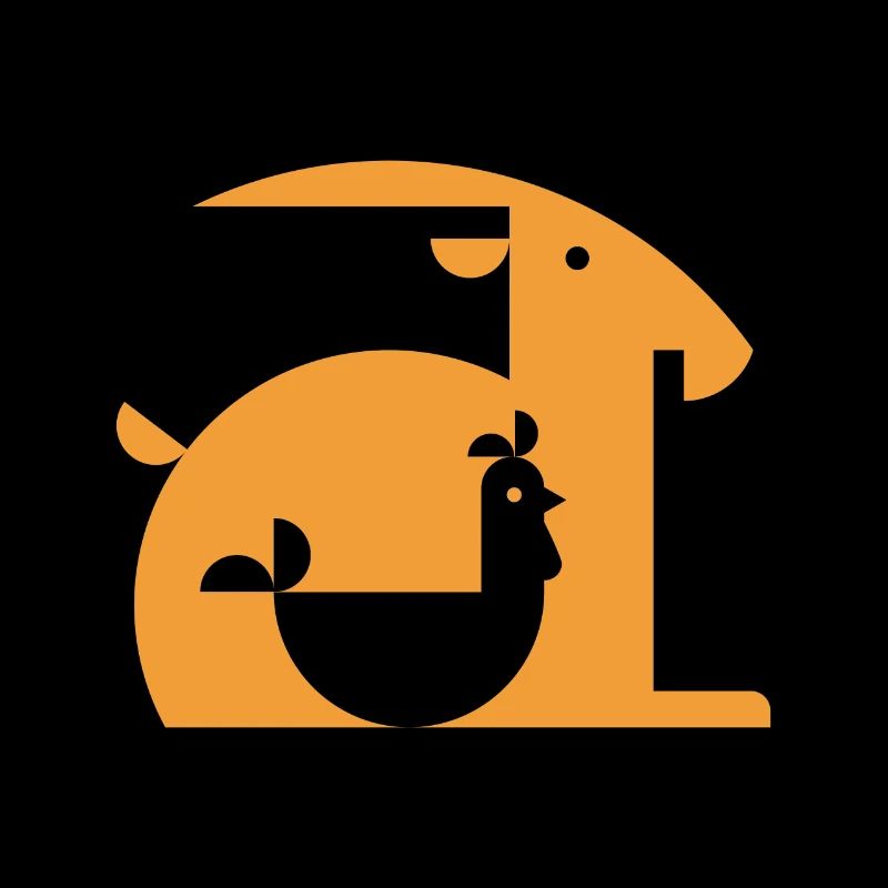 Ziege oder Hahn Illusion Optik Täuschung Geschenk