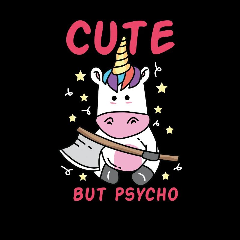 Cute but Psycho verrücktes Einhorn mit Beil