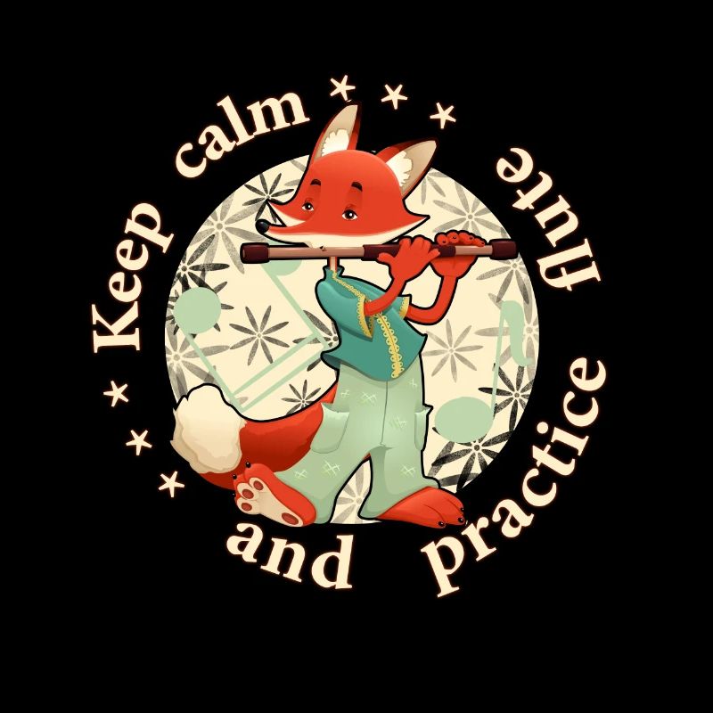 Keep calm practice flute Querflöte Fuchs