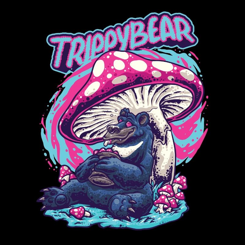 Magic Mushrooms Psychédélique Funny Trippybear