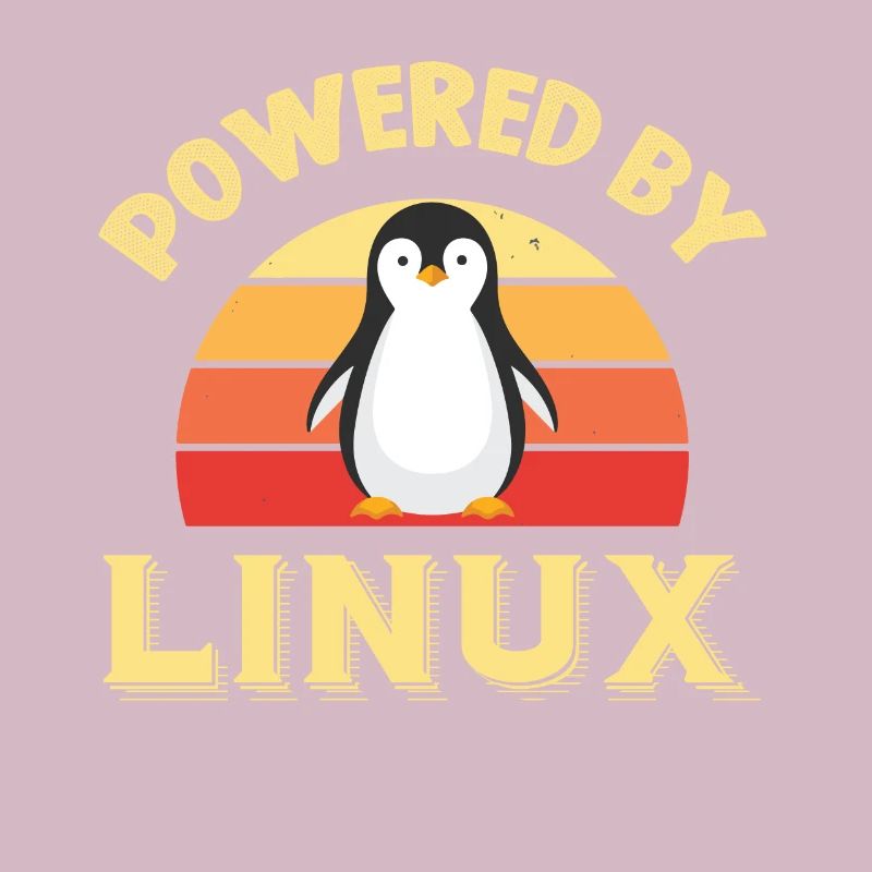 Powered By Linux Retro Vintage Geek