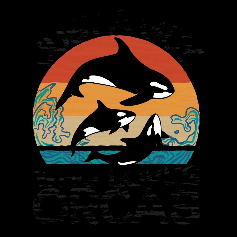 Nur ein Typ der Orcas liebt - Schwertwal Retro