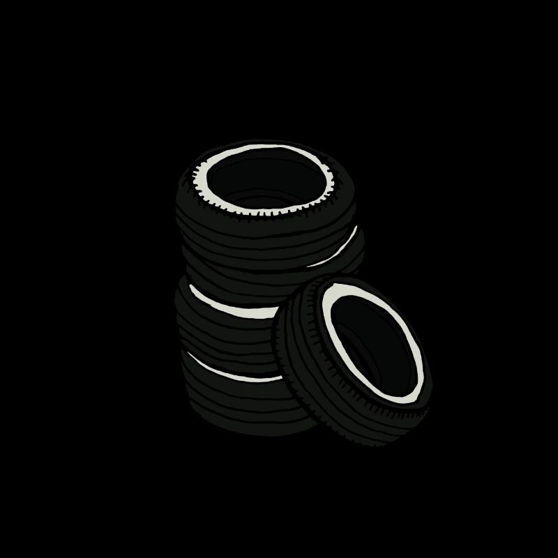 Alte Autoreifen, Comicstyle, Geschenkidee Männer