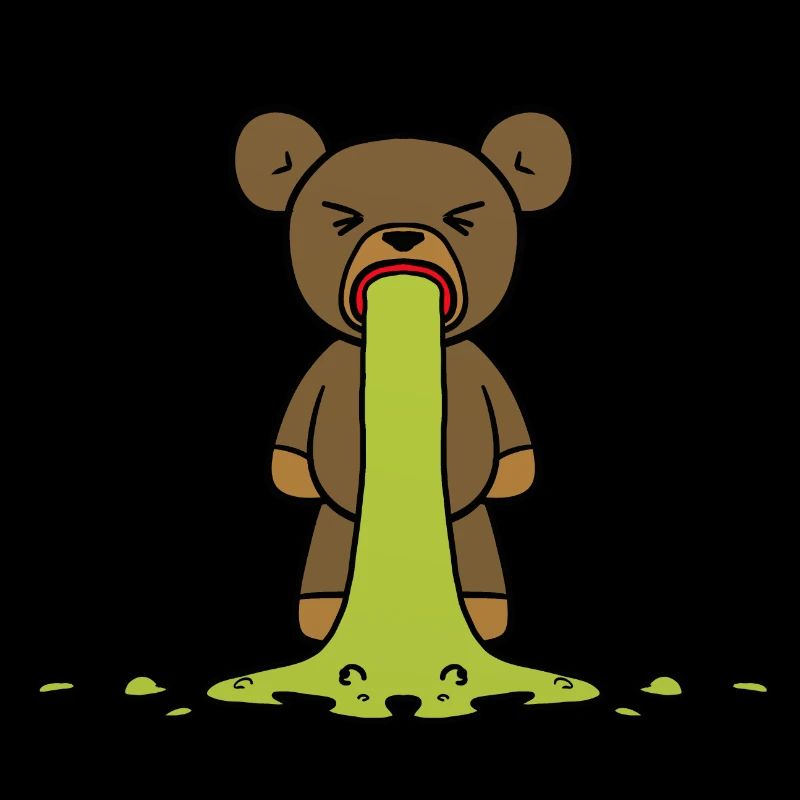 Teddy vomits teddy pukes bear