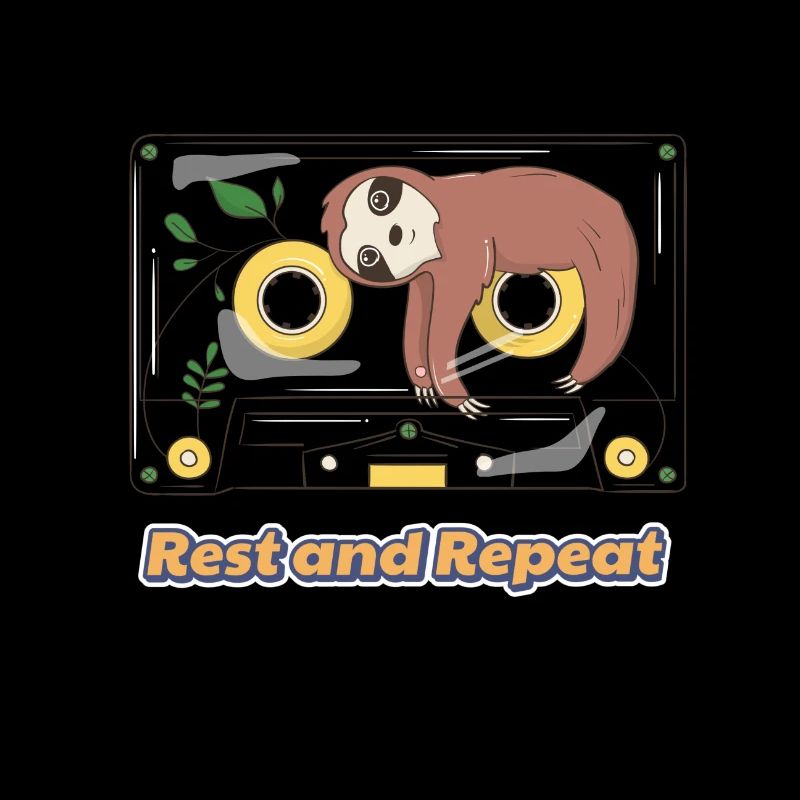 Faultier mit Kassette rest and repeat