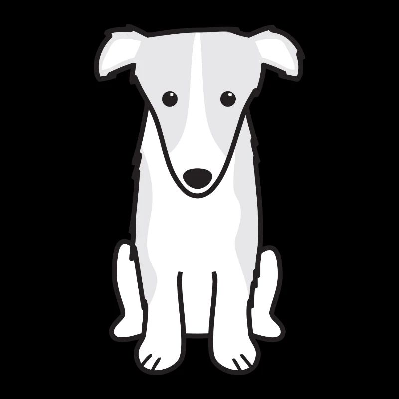 Borzoi Hund Cartoon Kawaii Illustration